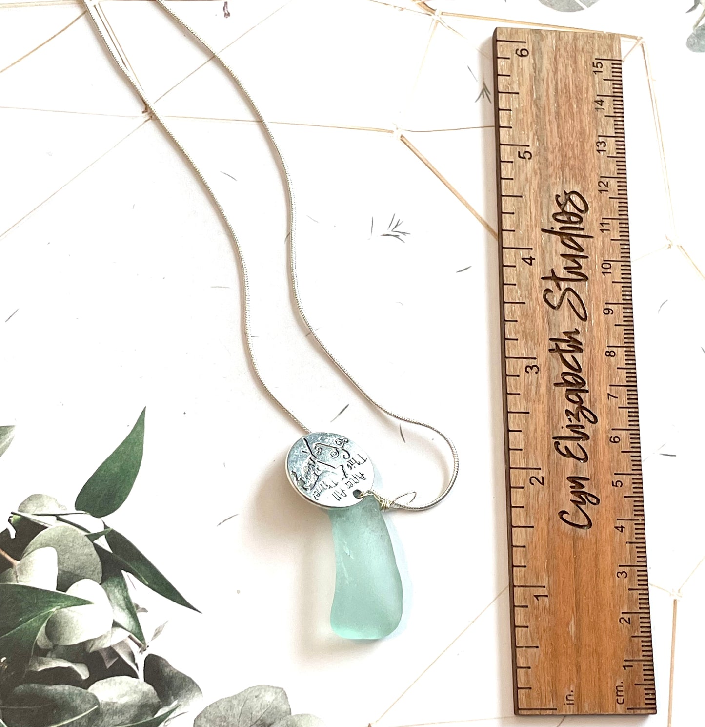 Always Charm and Sea Glass Necklace