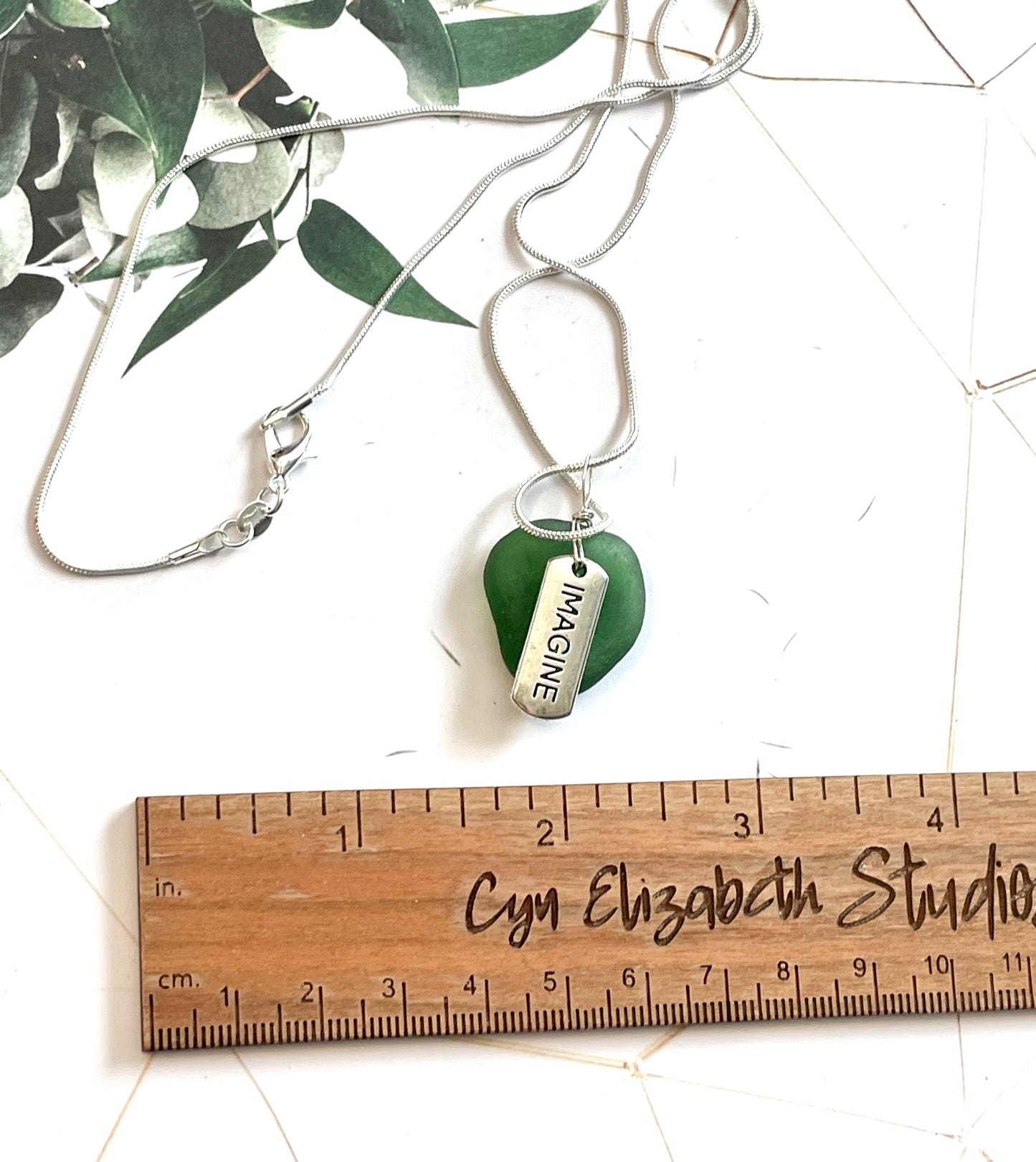 Imagine Green Sea Glass Necklace