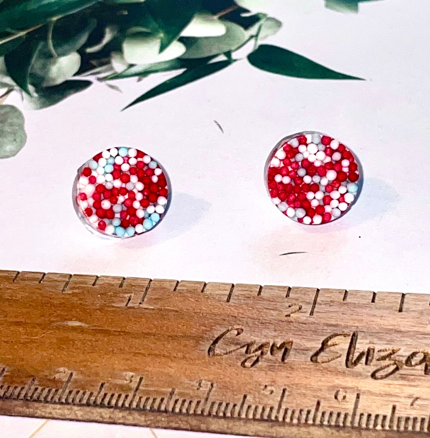 Round Candy Sprinkles Stud Earrings