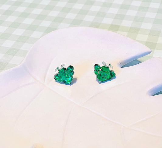 Green Bee Stud Earrings