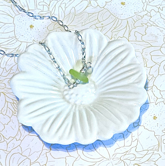 Lime Sea Glass Necklace