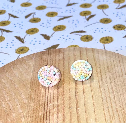 Round Candy Sprinkle Stud Earrings