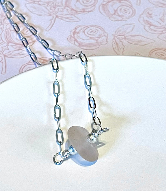 Pale Lavender Sea Glass Necklace