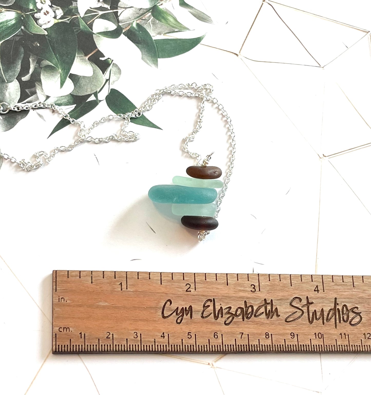 Aqua Sea Glass Statement Necklace