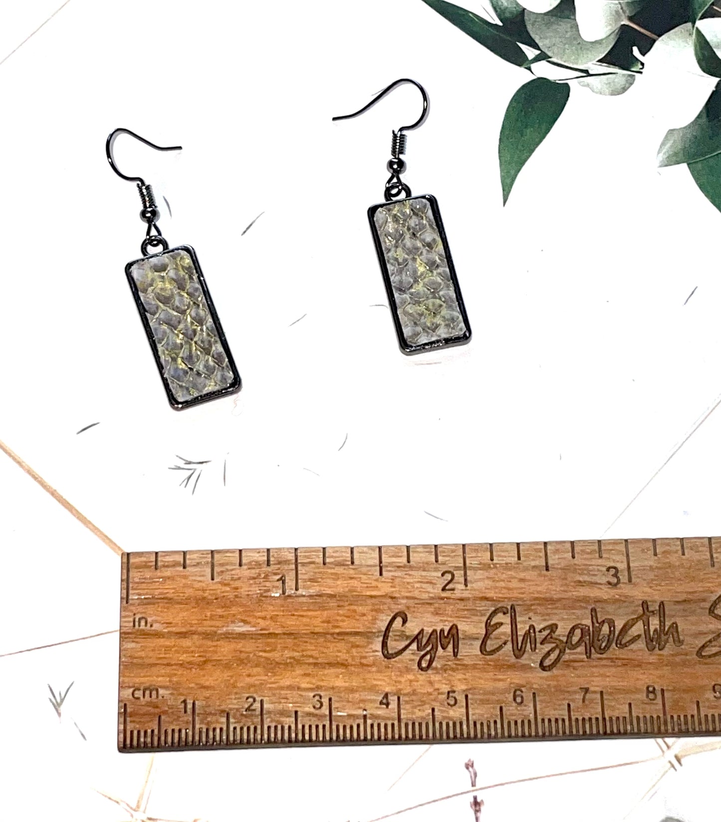 Grey Salmon Skin Earrings