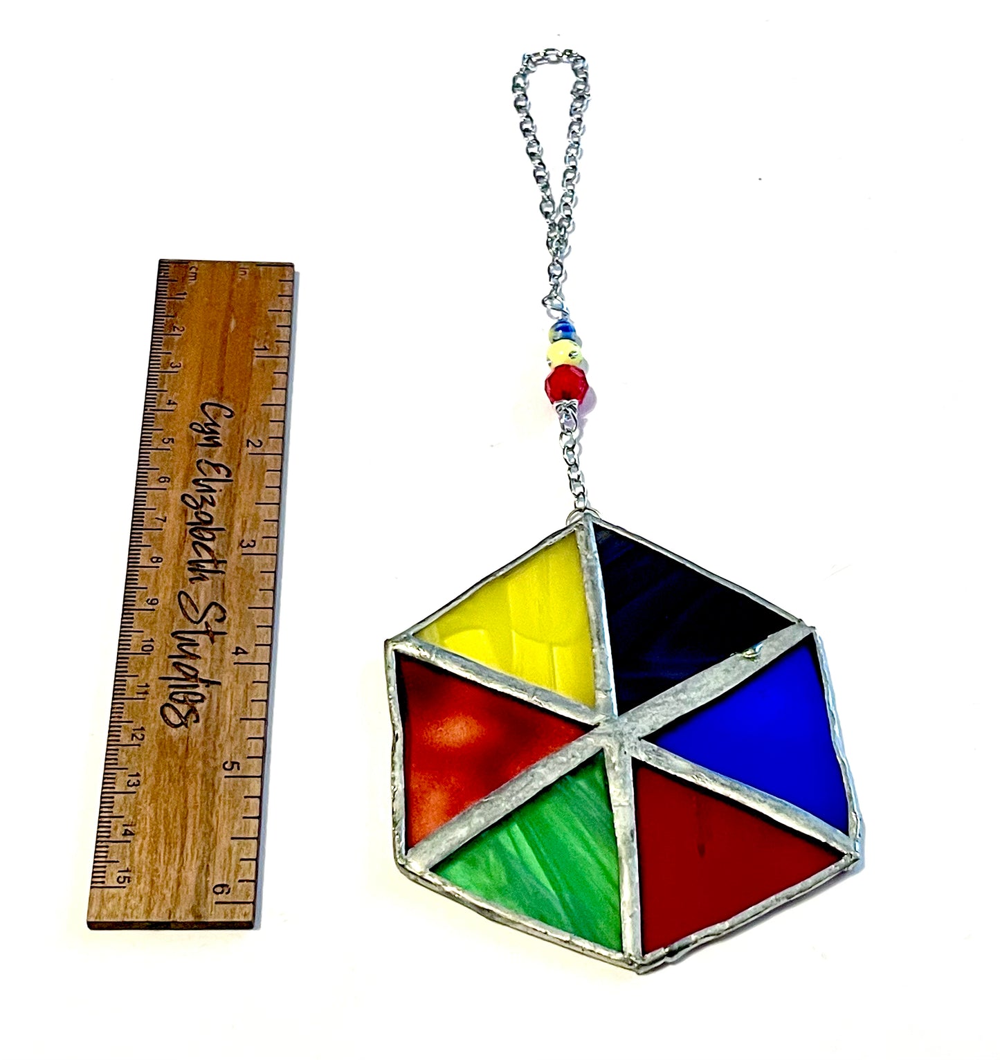 Color Wedge Stained Glass Ornament