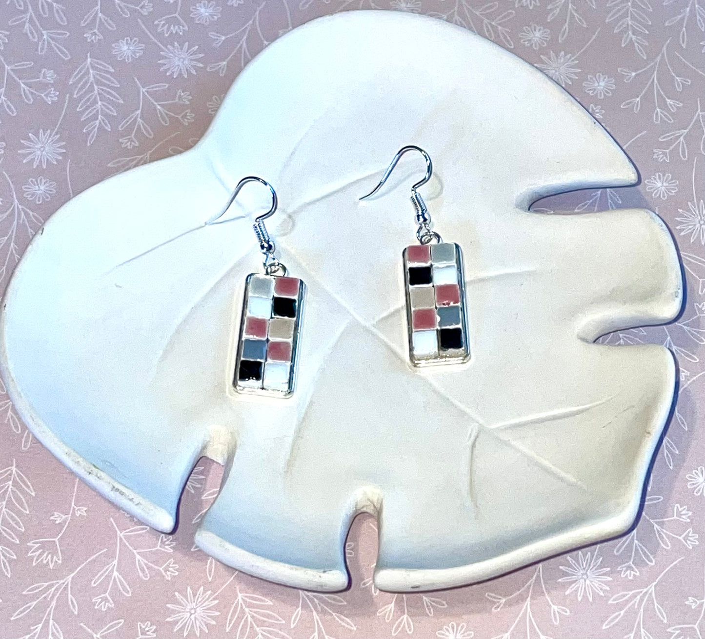 Pink Mini Tile Earrings