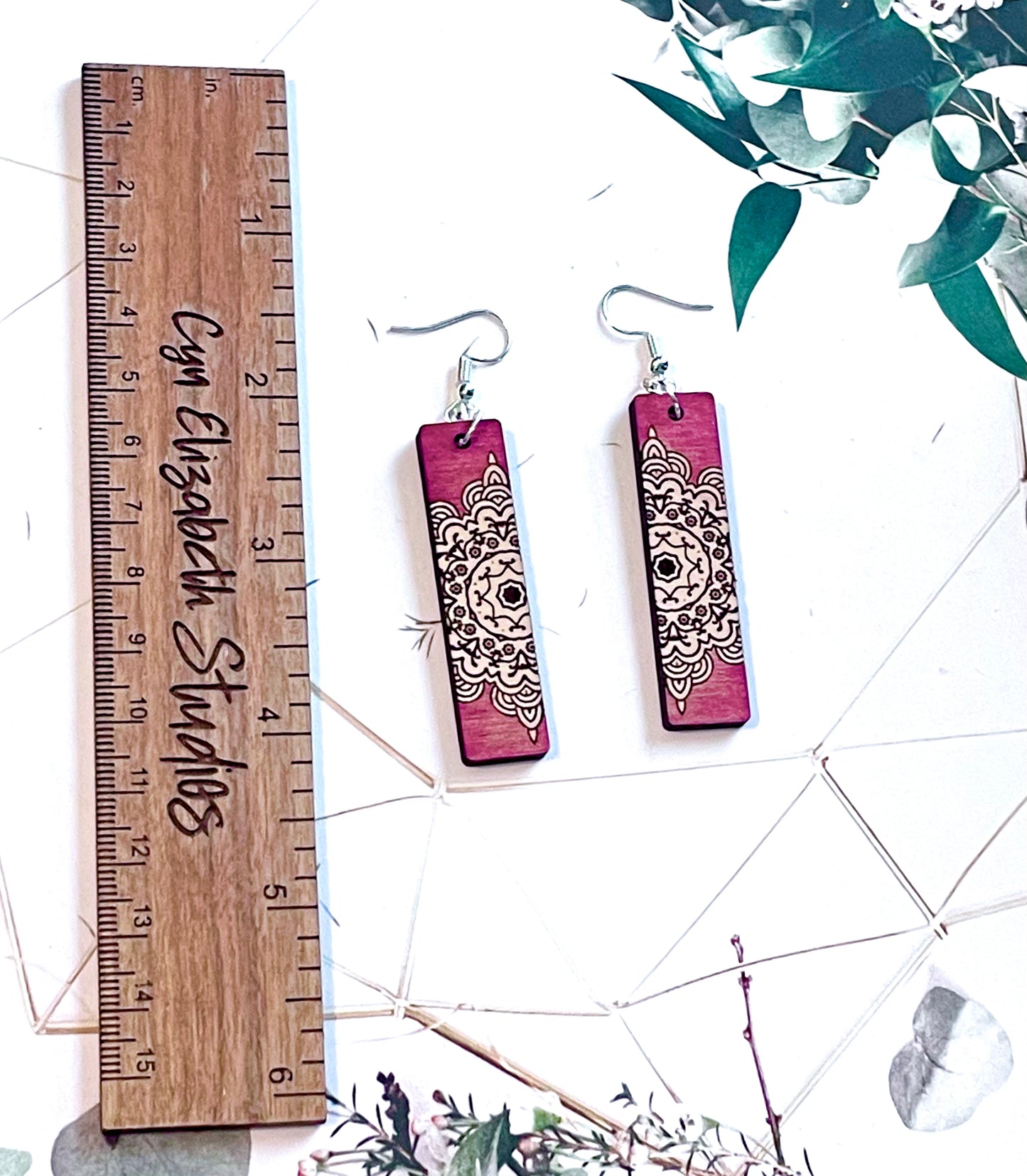 Mandala Wood Earrings