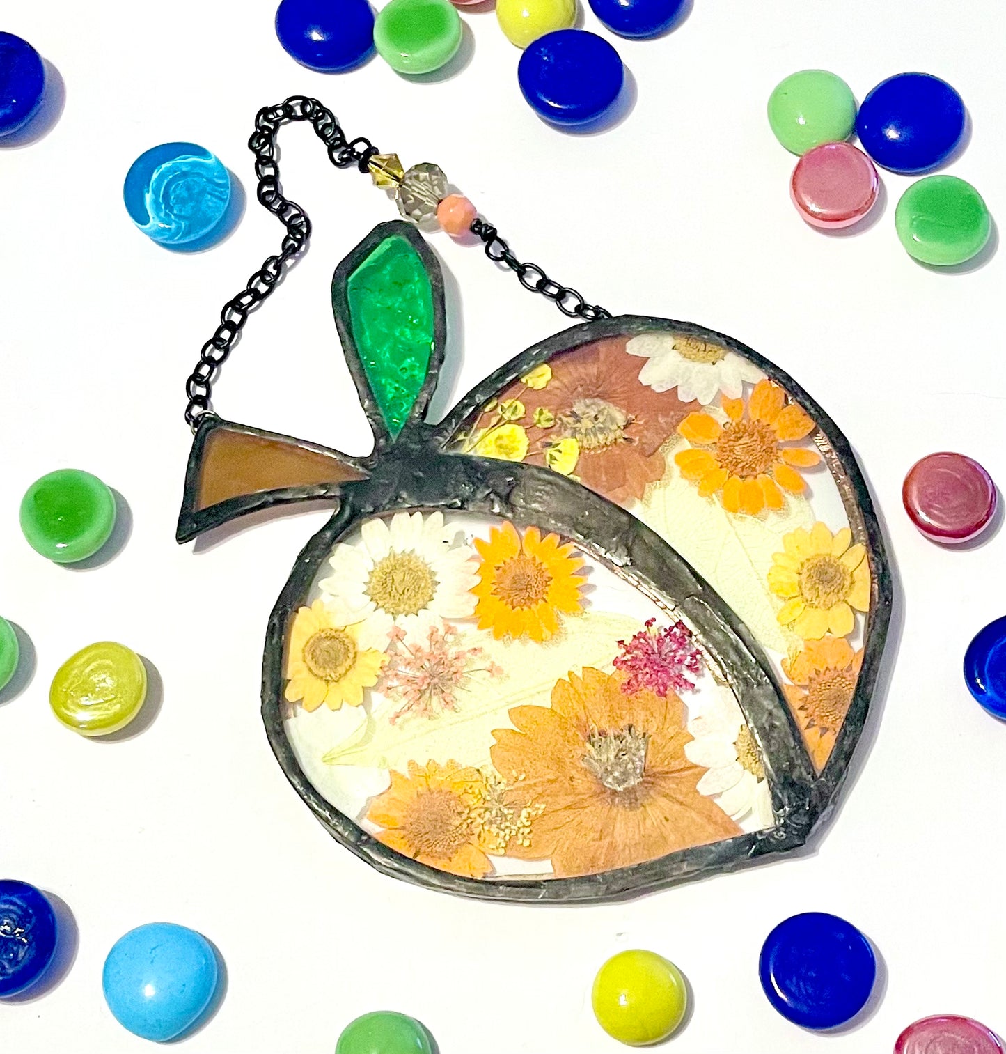 Stained Glass Flower Inlay Peach