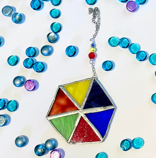 Color Wedge Stained Glass Ornament