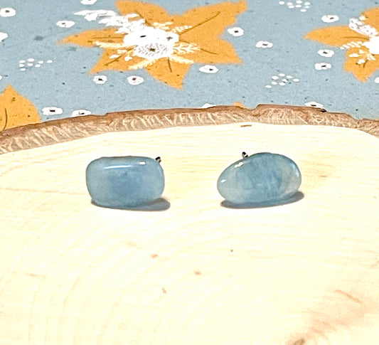Aquamarine Gemstone Chip Earrings