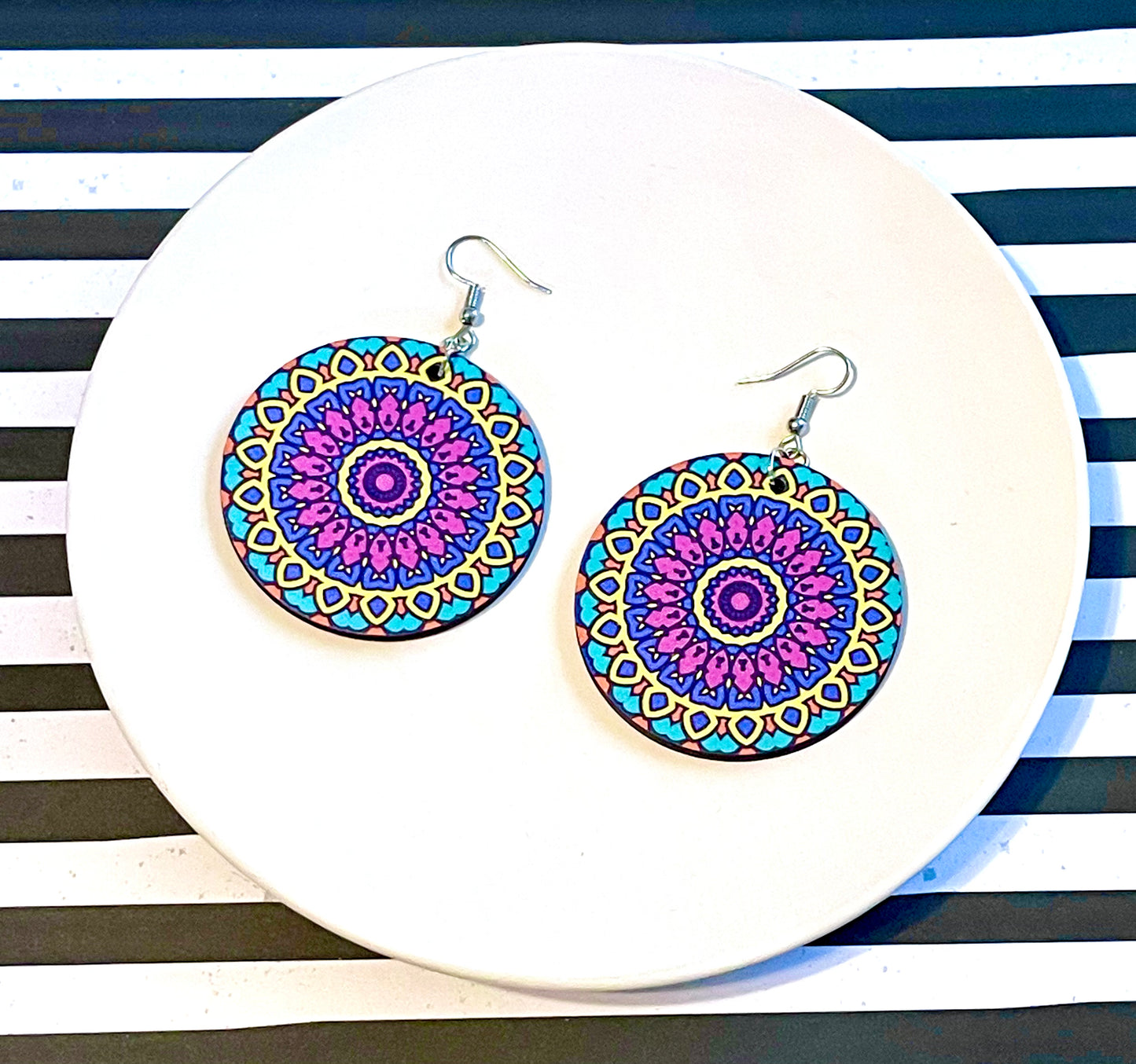 Patterned Wood Earrings