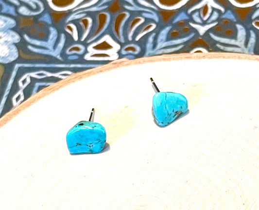 Turquoise Chip Stud Earrings