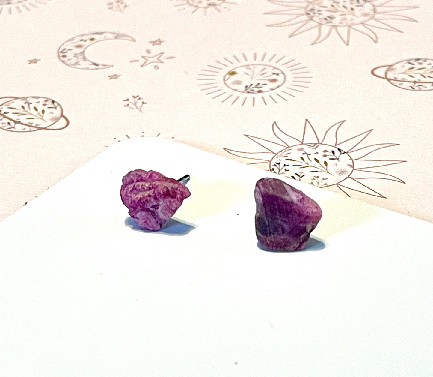 Ruby Chip Stud Earrings