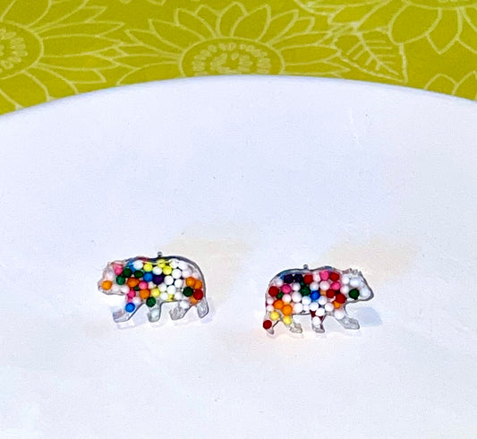 Bear Candy Sprinkles Stud Earrings