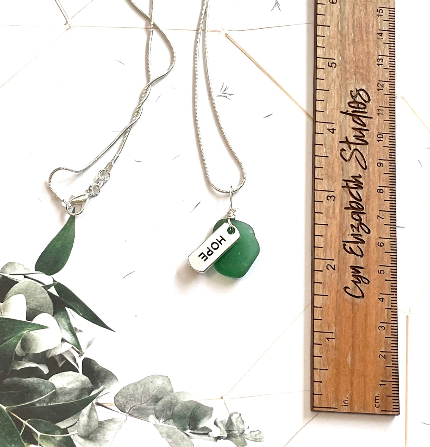 Hope Green Sea Glass Necklace