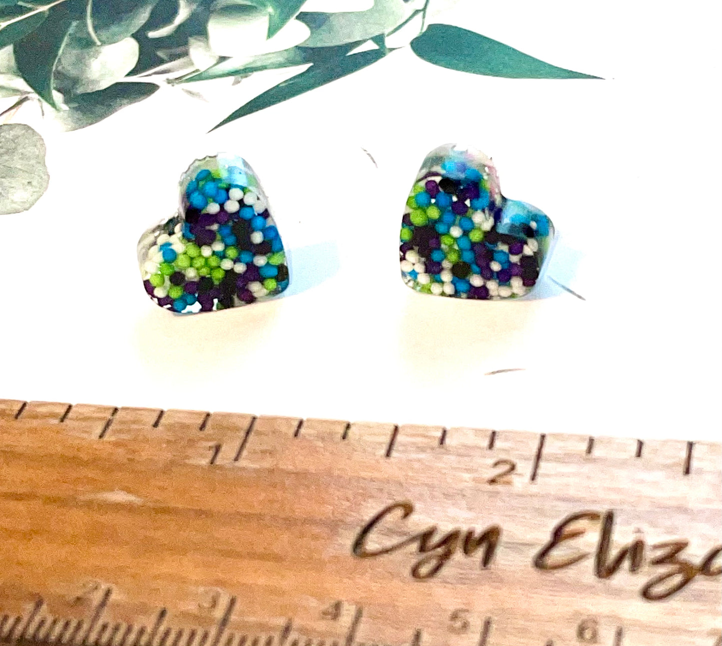 Heart Candy Sprinkle Stud Earrings