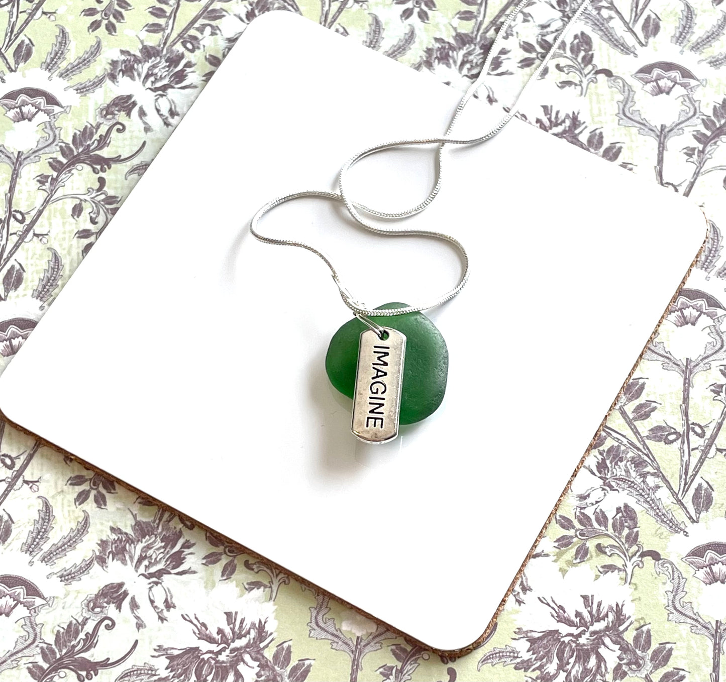 Imagine Green Sea Glass Necklace