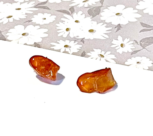 Carnelian Chip Stud Earrings