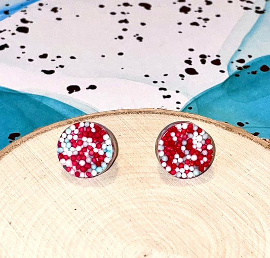 Round Candy Sprinkles Stud Earrings