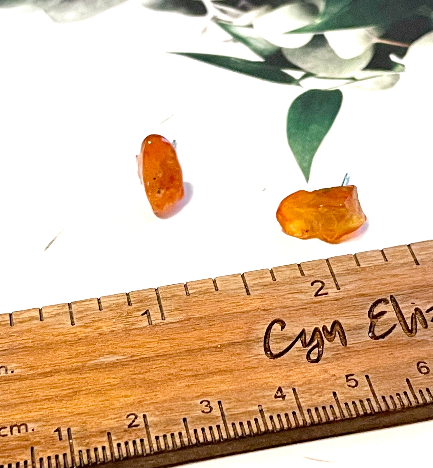 Carnelian Chip Stud Earrings