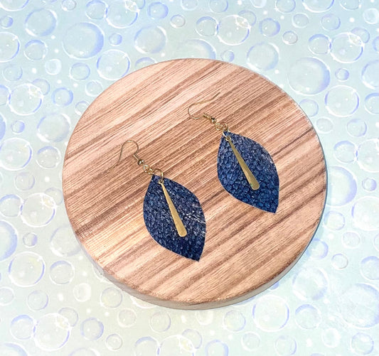 Midnight Minimalist Fish Skin Earrings