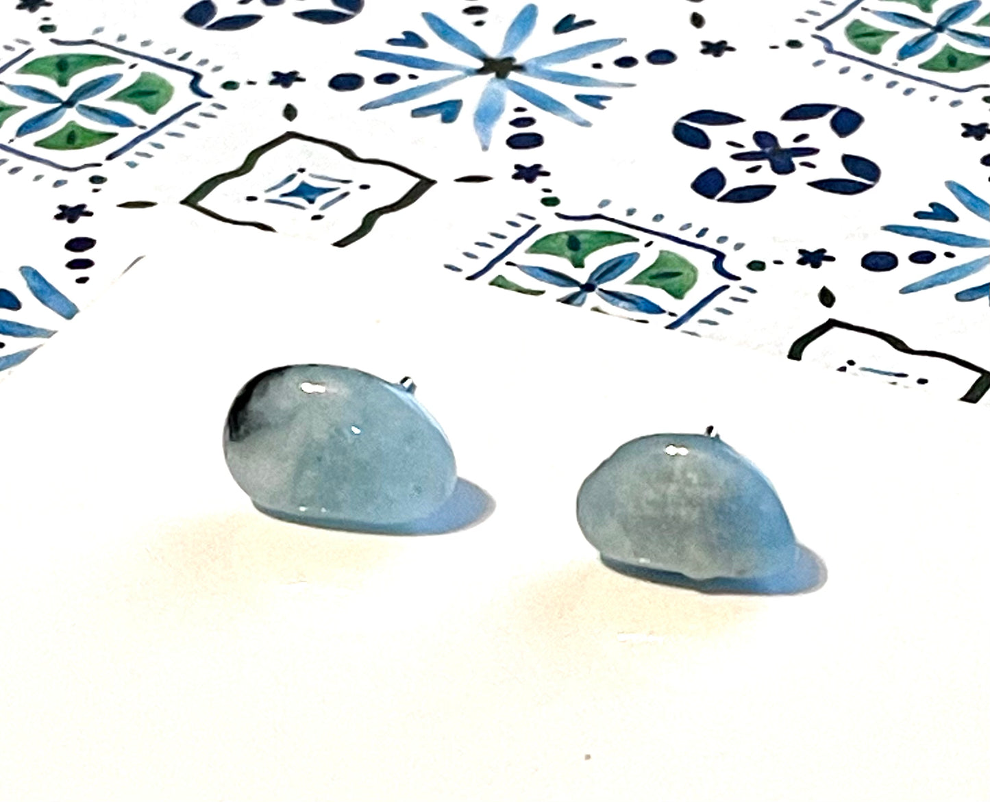 Larimar Chip Stud Earrings