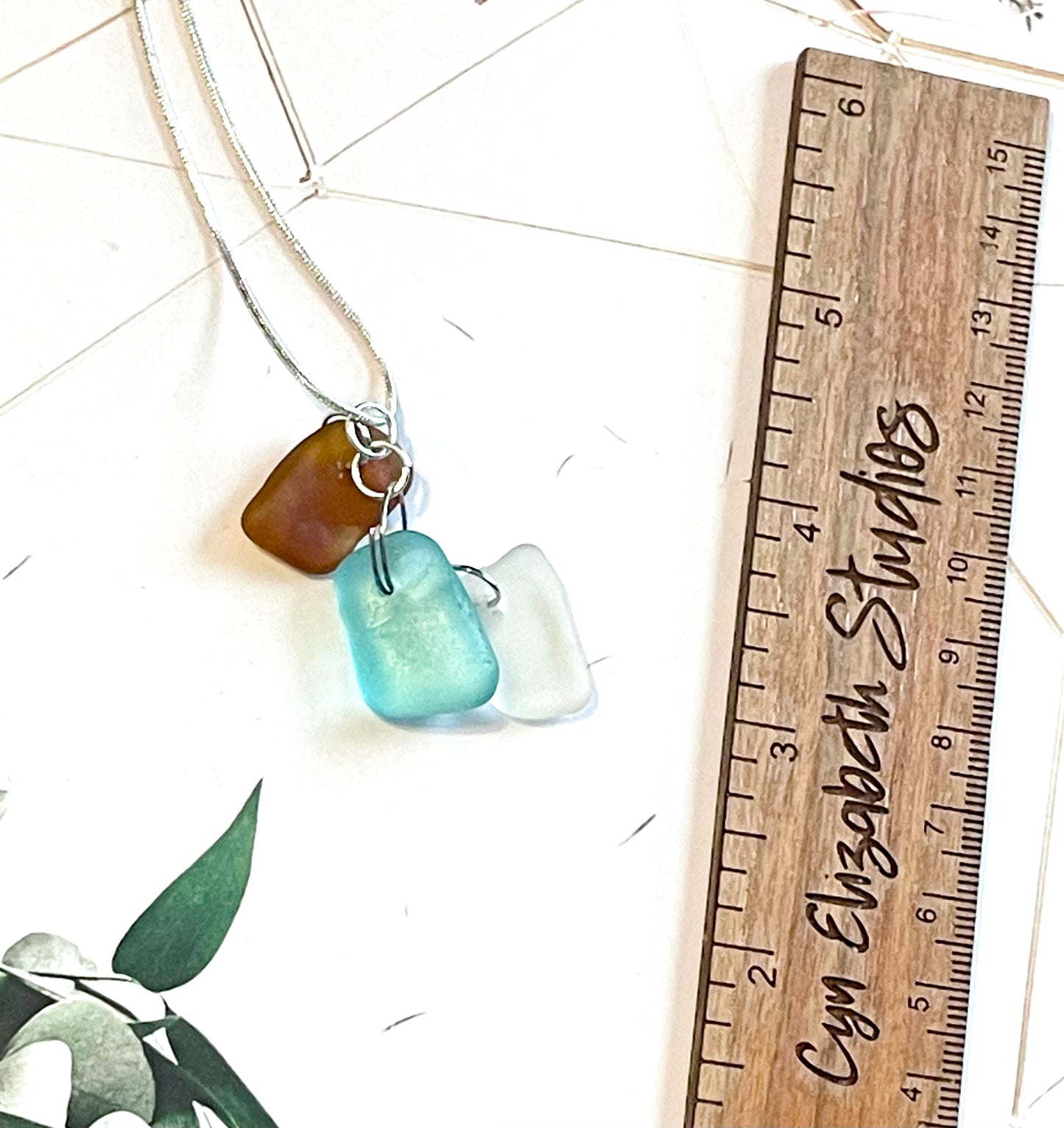 Sea Glass Trio Pendant Necklace