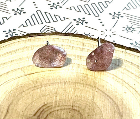 Strawberry Quarts Gemstone Earrings