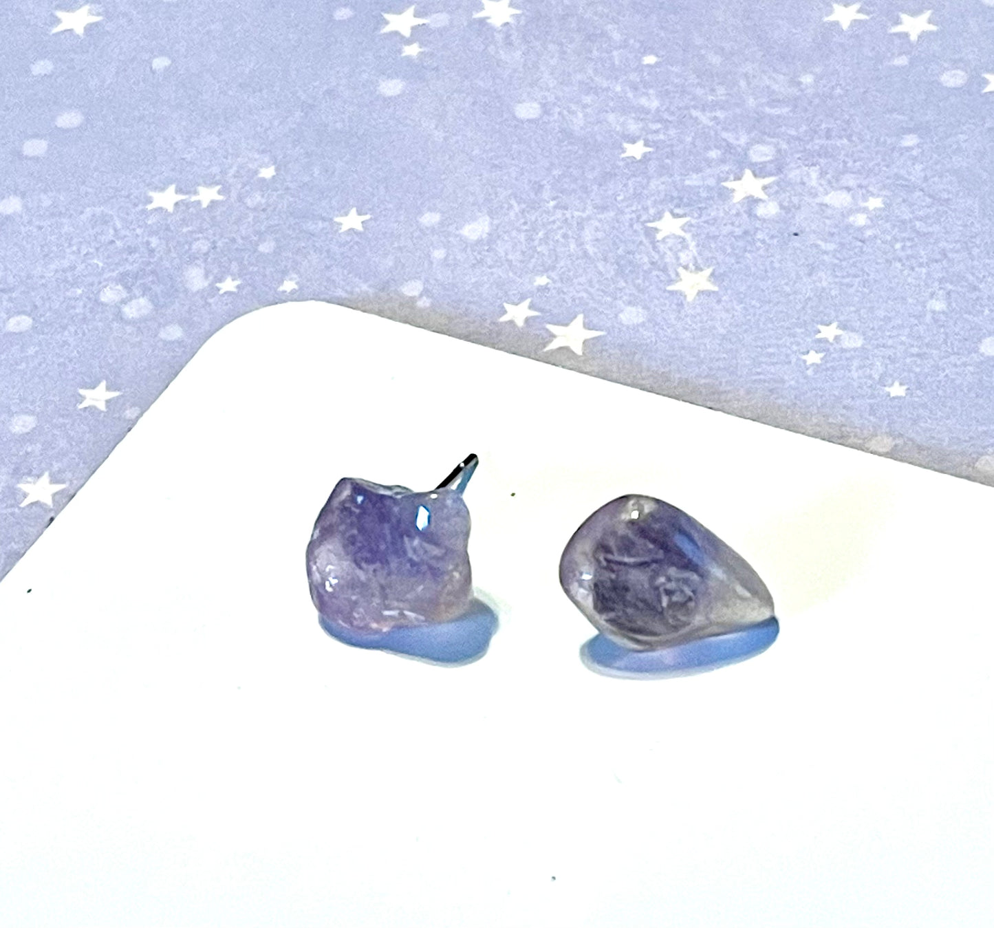 Amethyst Chip Stud Earrings