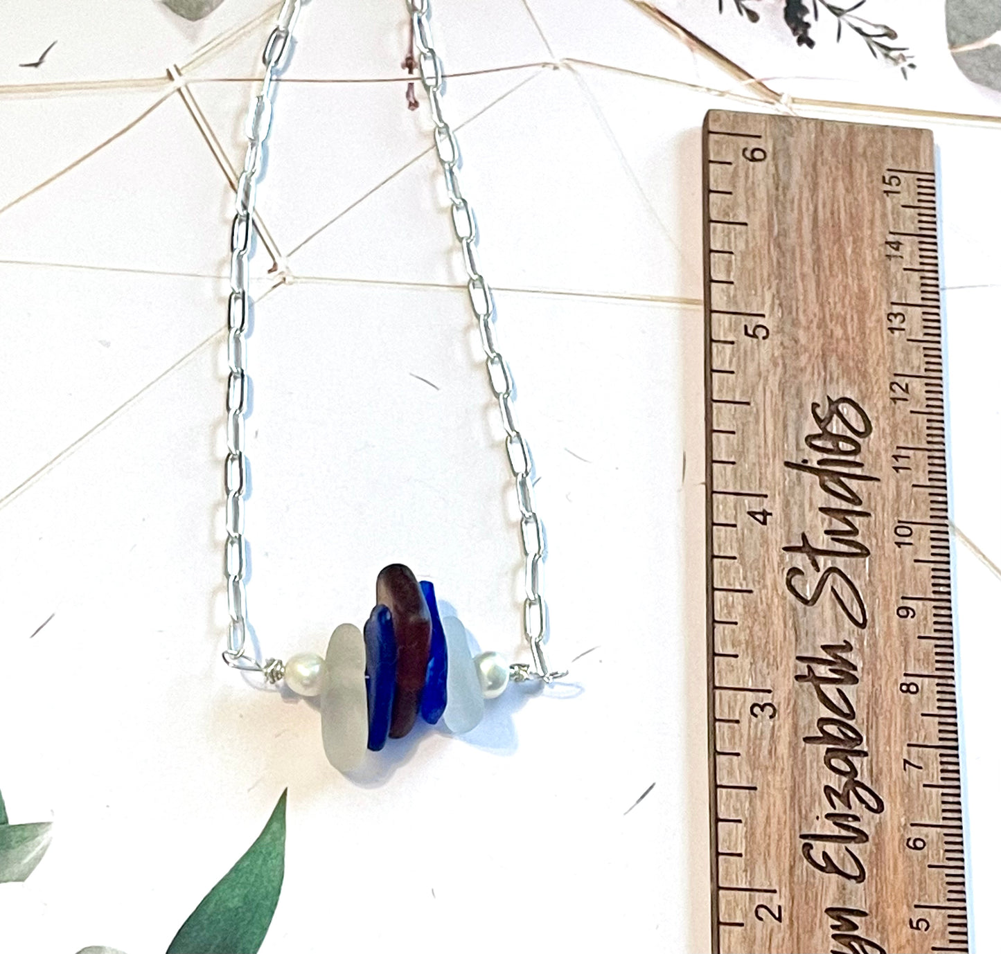 Blue and Brown Mini Bar Necklace