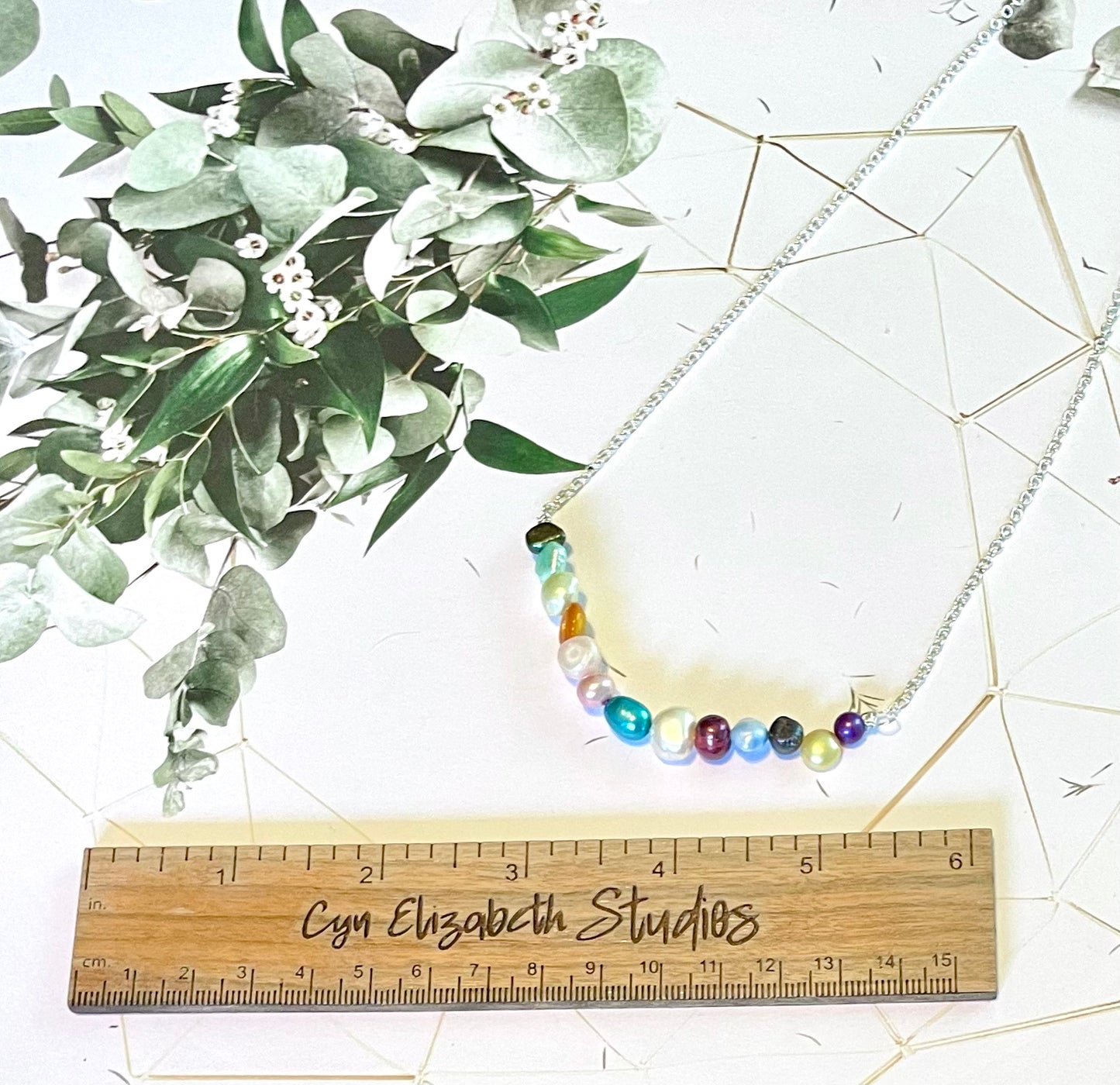 Multicolored Freshwater Pearl Bar Necklace