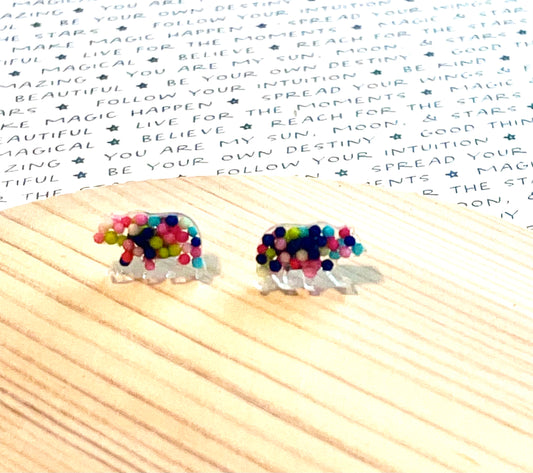 Bear Candy Sprinkles Stud Earrings