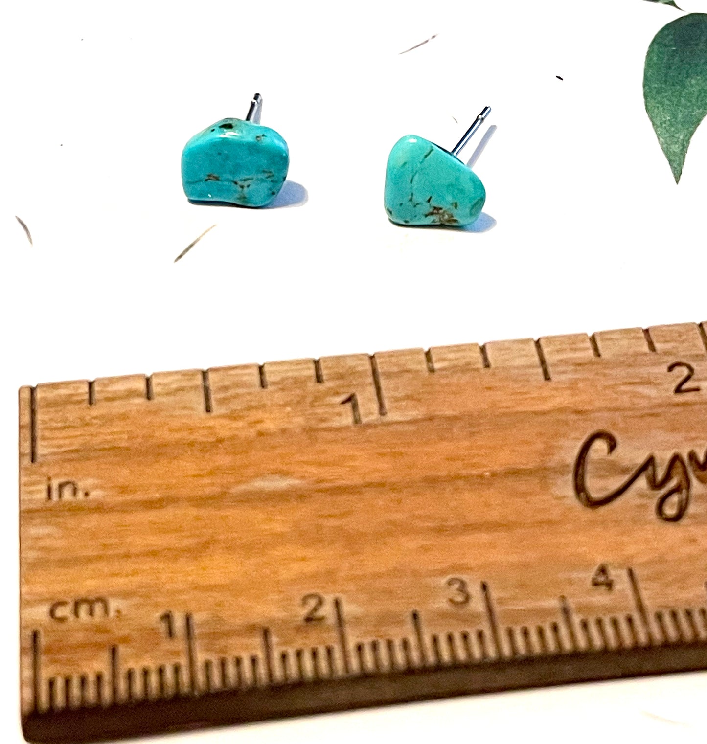 Turquoise Chip Stud Earrings