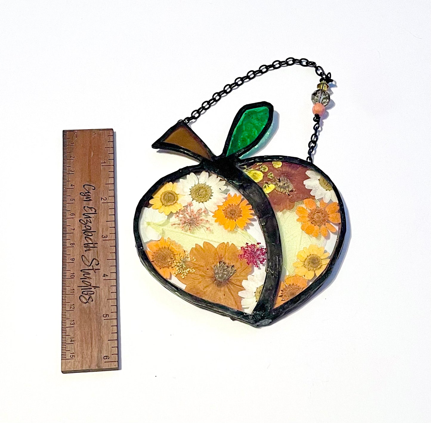 Stained Glass Flower Inlay Peach