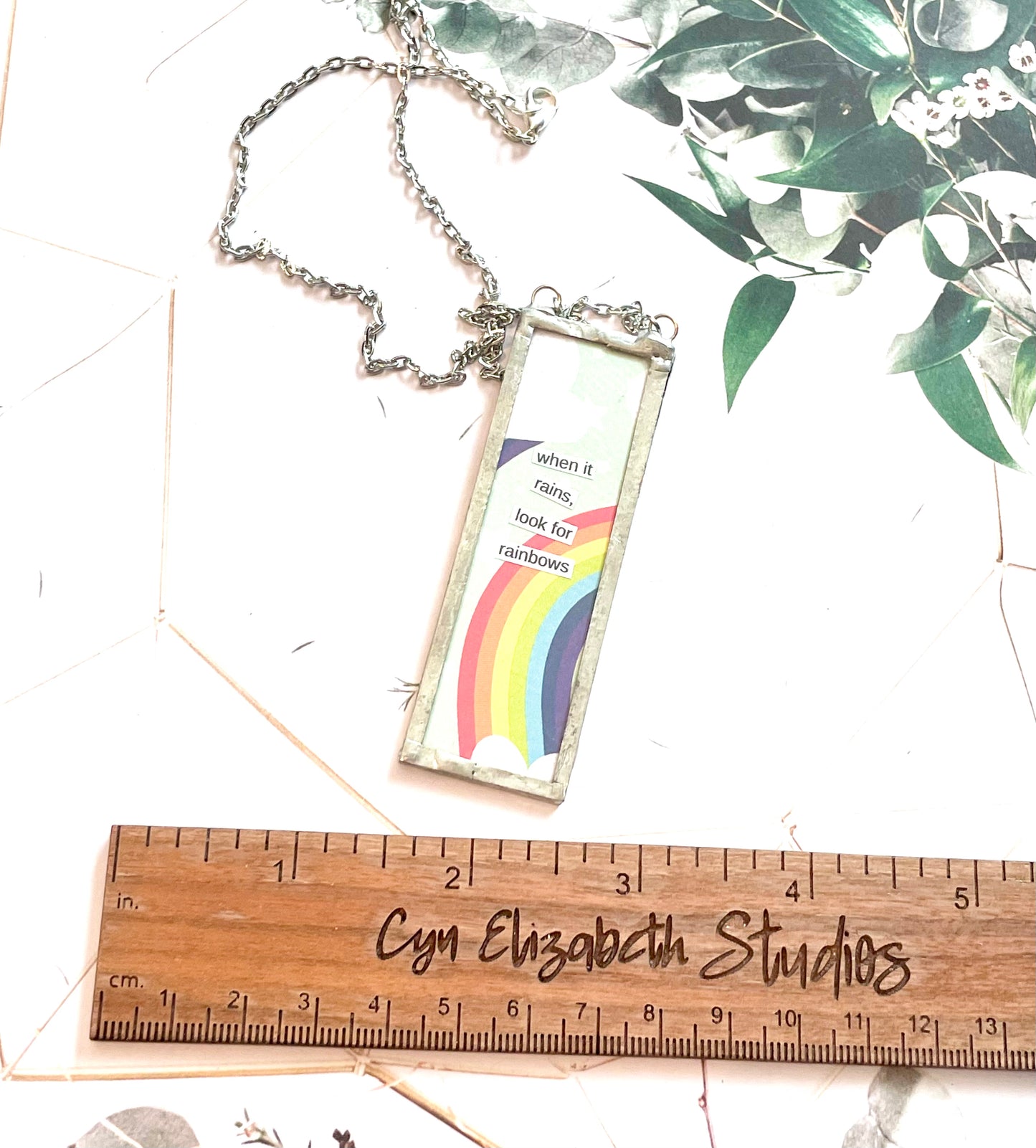 Look for Rainbows/New Beginnings Double Sided Slide Necklace