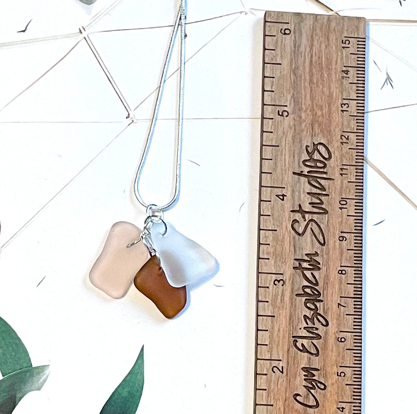 Pink and Brown Sea Glass Necklace