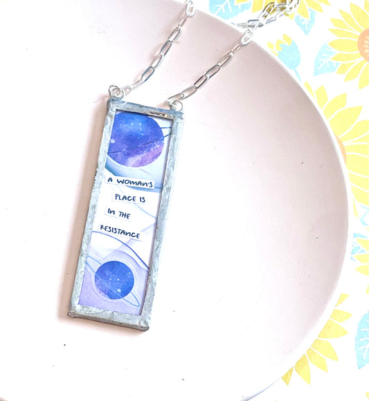 A Woman’s Place is in the Resistance/Sunshine Slide Pendant Necklace