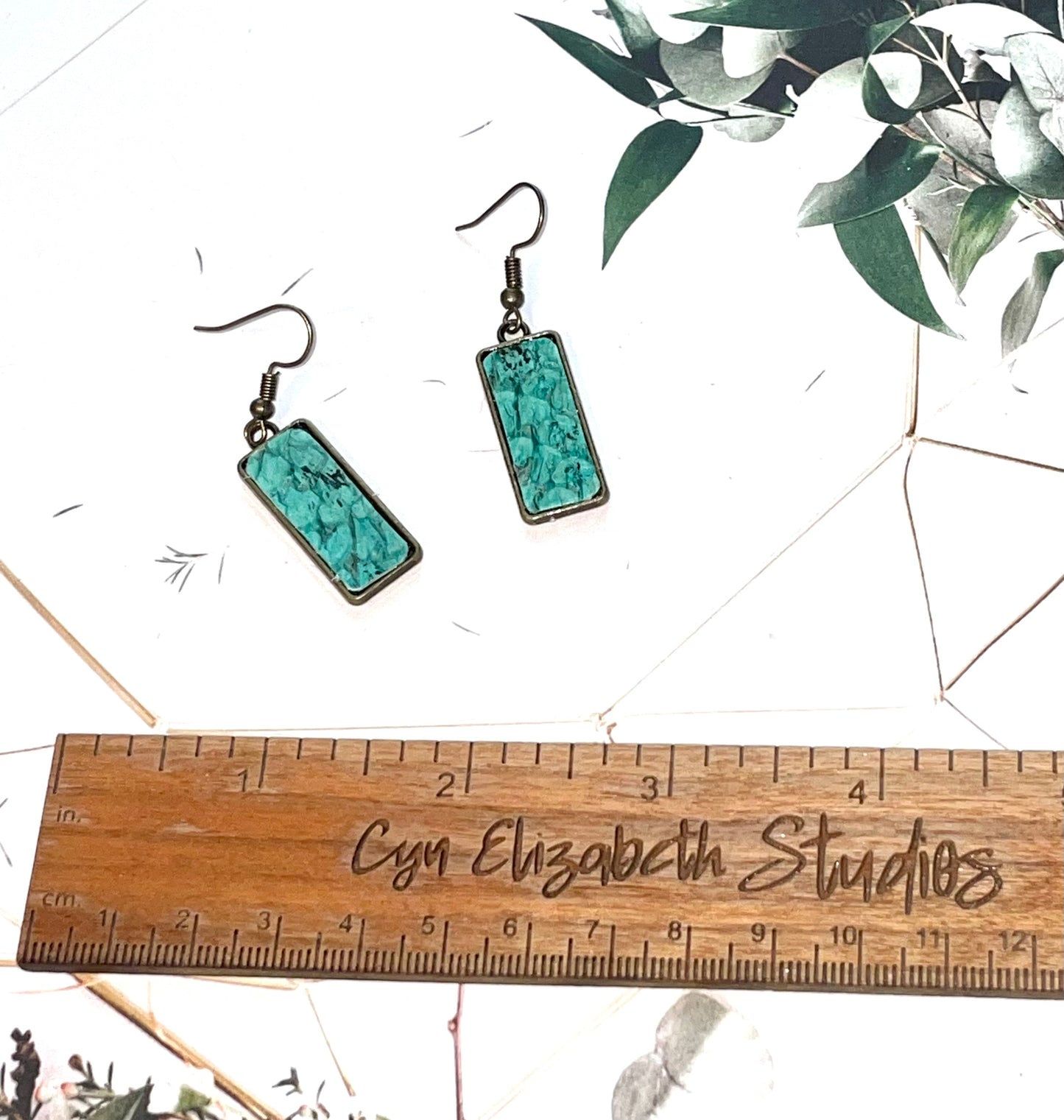 Aqua Salmon Skin Earrings