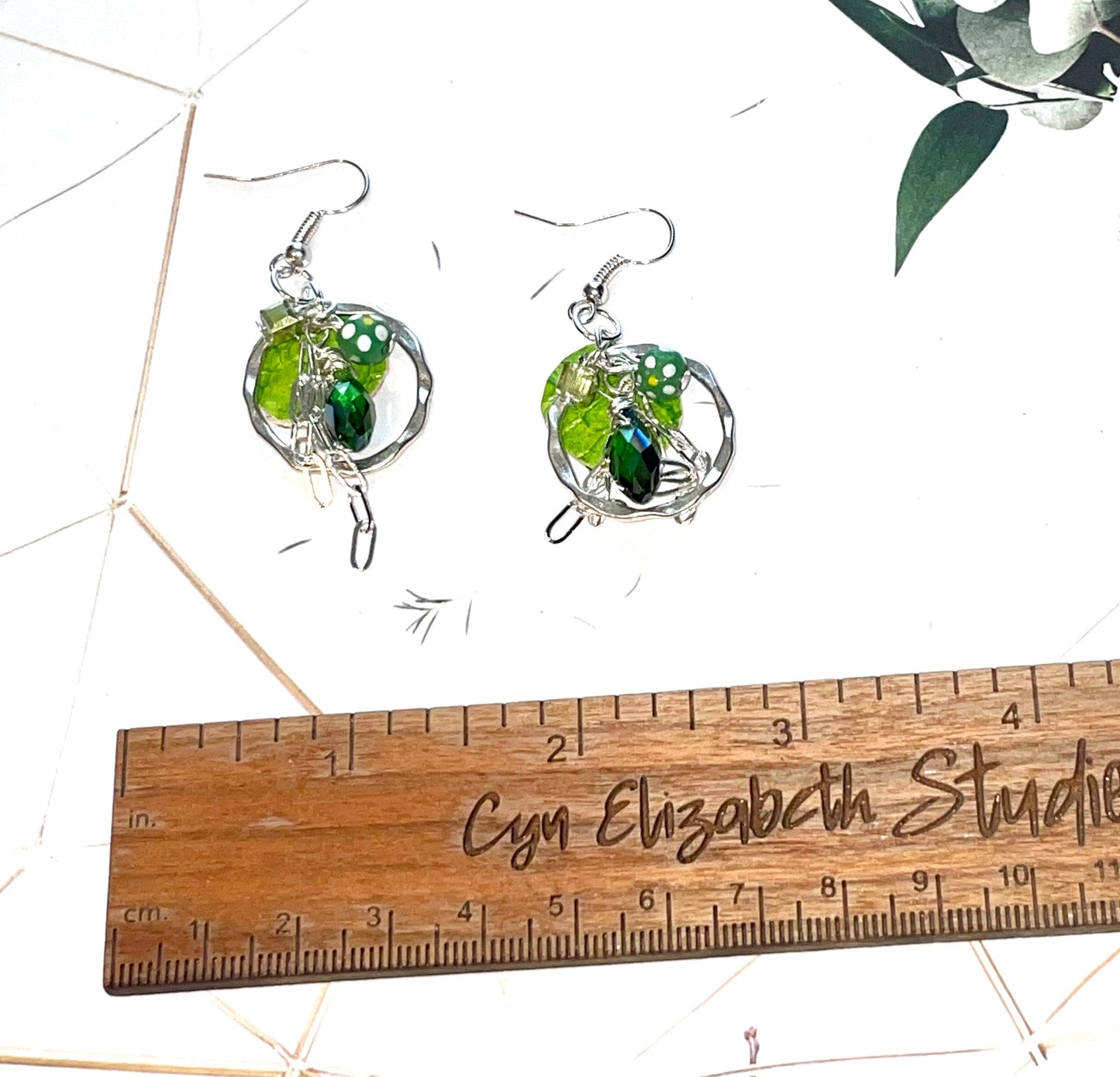 Green Alaskan Salmon Skin Earrings