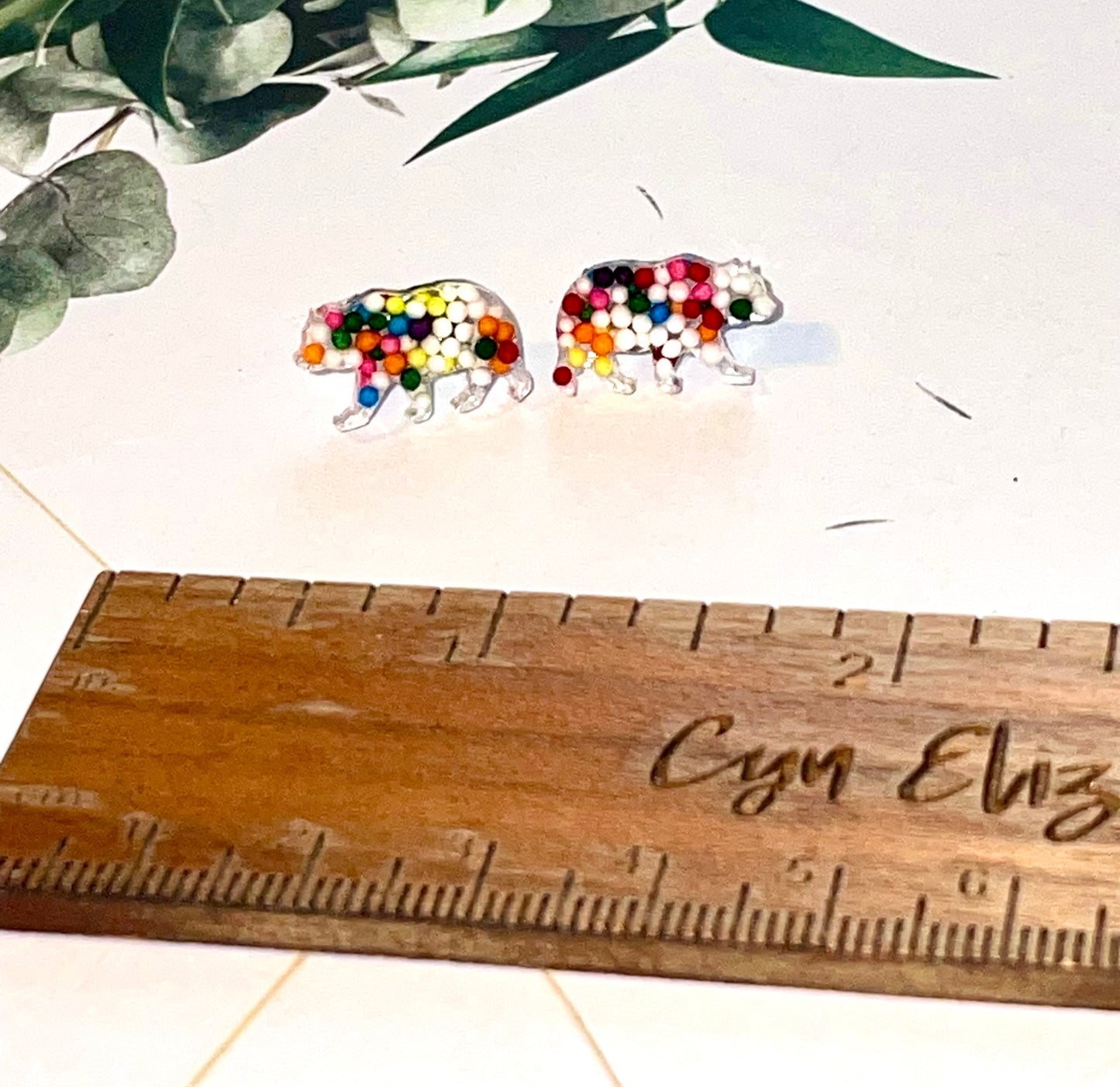 Bear Candy Sprinkles Stud Earrings