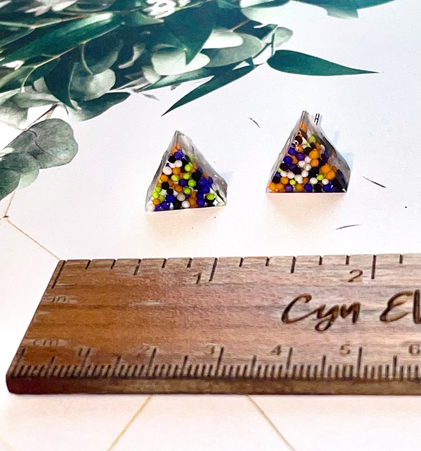 Triangle Candy Sprinkles Stud Earrings