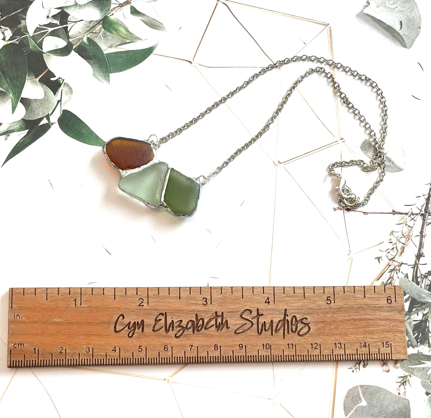 Sea Glass Trio Necklace