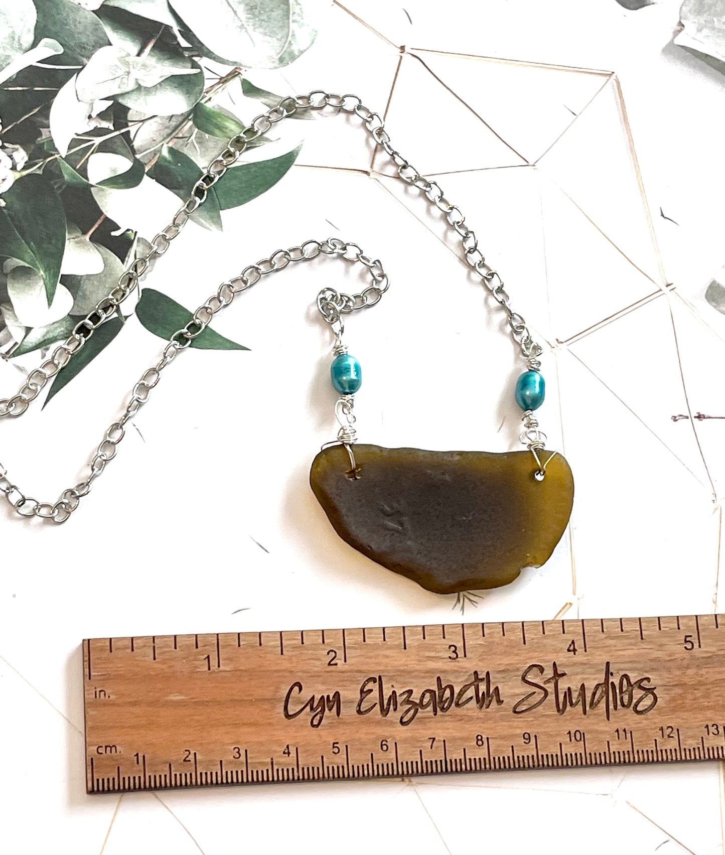 Large Sea Glass Pendant Necklace