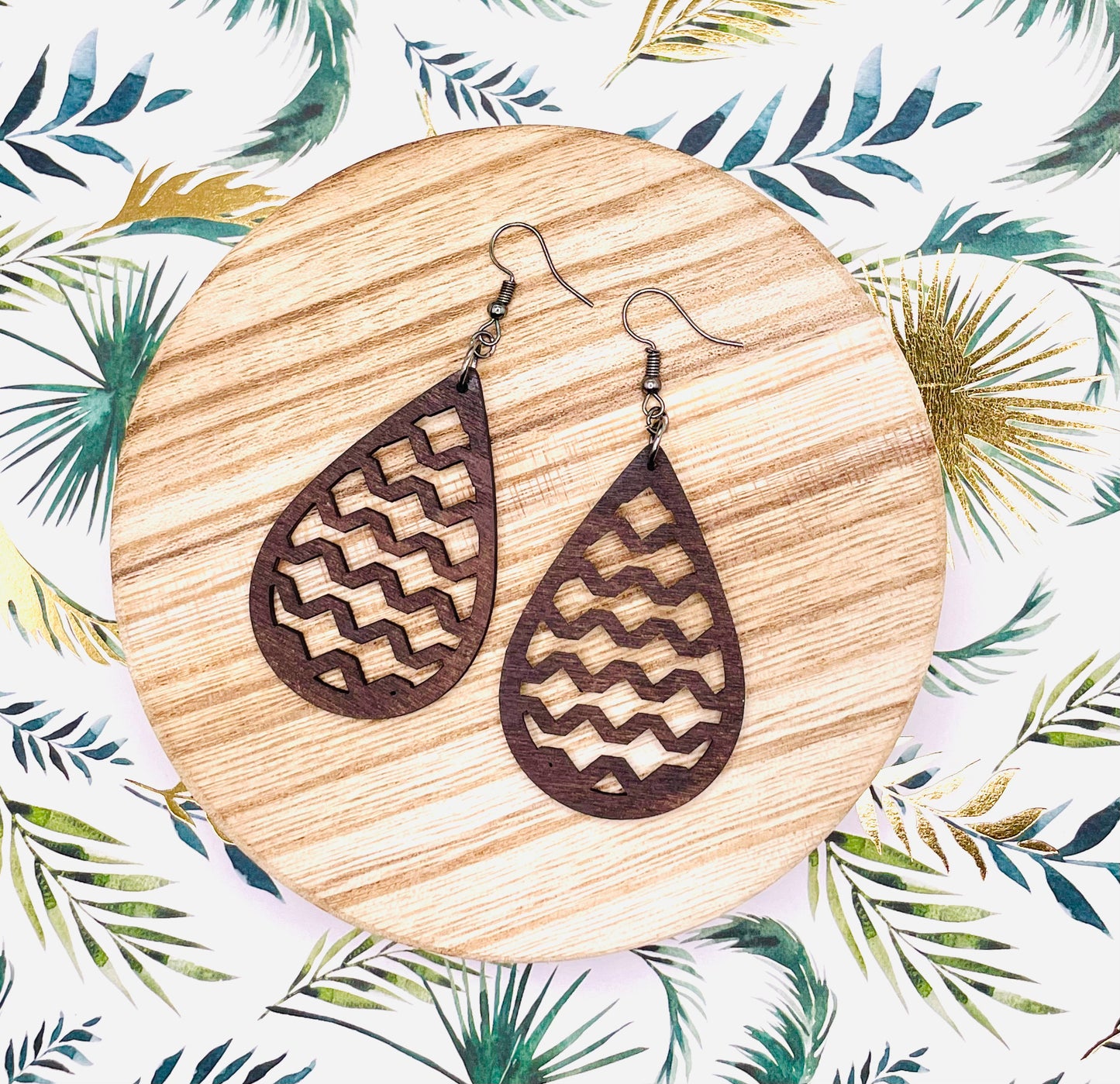 Cutout Wooden Earrings