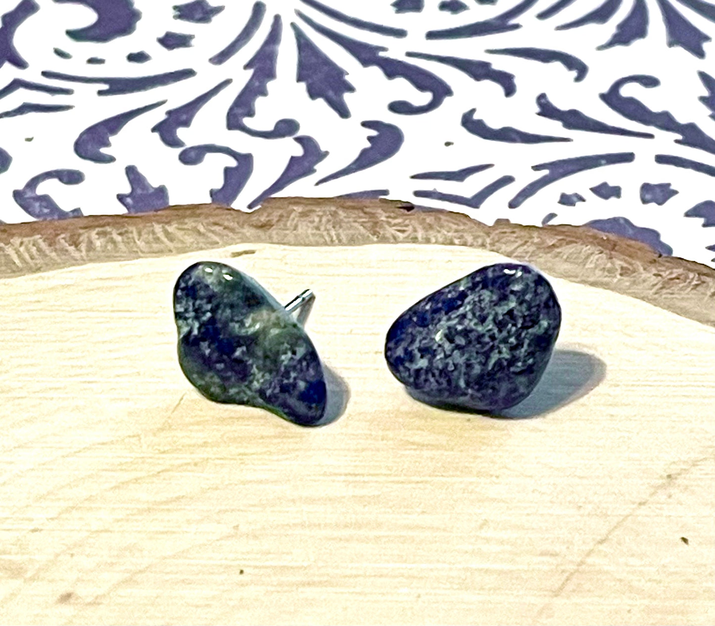 Lapis Lazuli Chip Stud Earrings