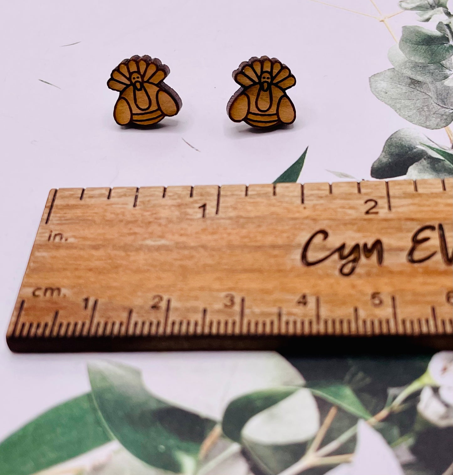 Turkey Wood Stud Earrings