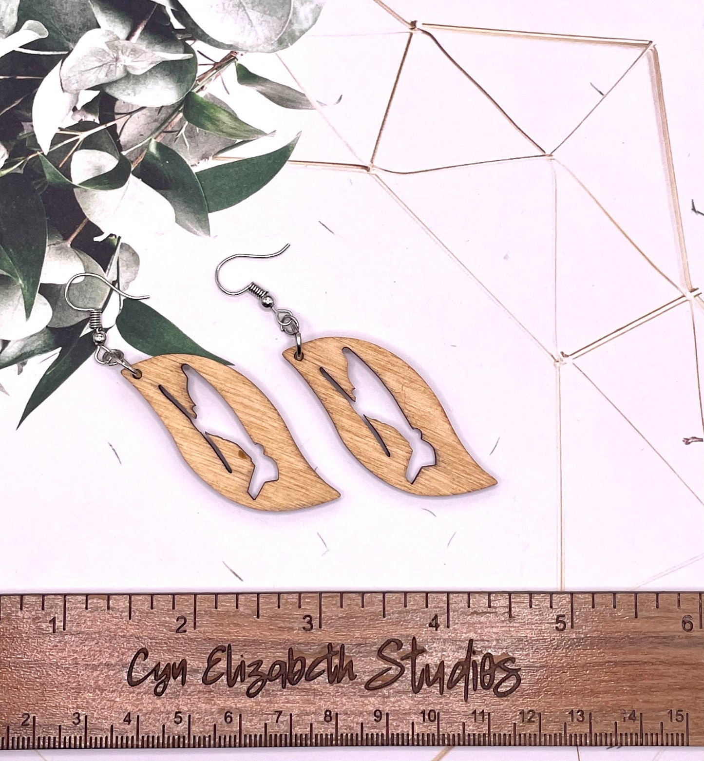 Coast Guard MH-65 Wood Earrings