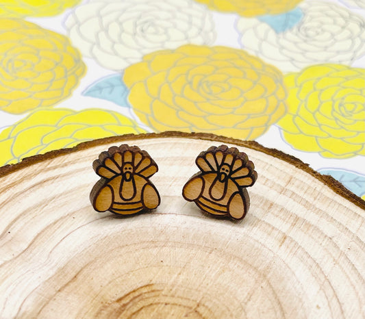 Turkey Wood Stud Earrings