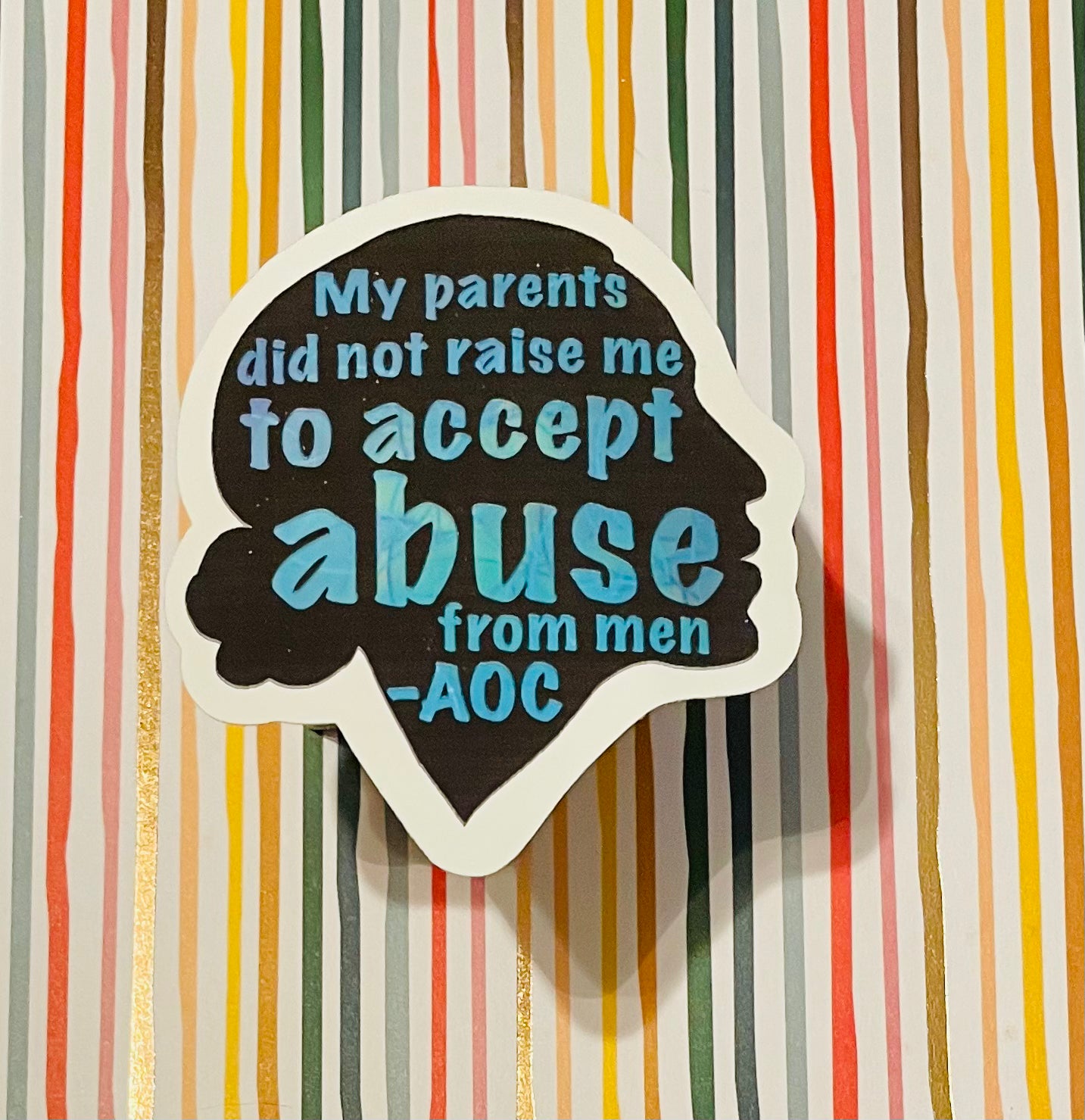 AOC Abuse from Men Sticker